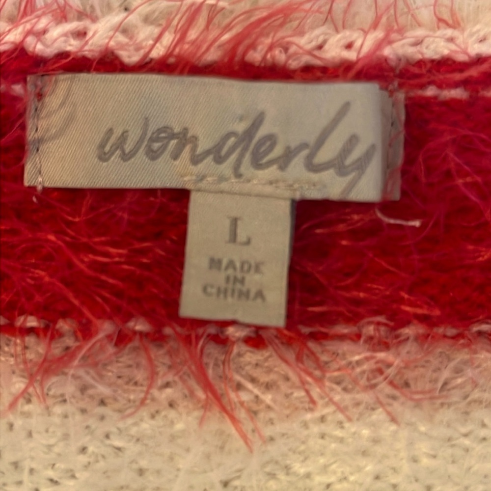 Wonderly Multicolor Furry Comfy Winter Sweater Size L - Picture 3 of 5